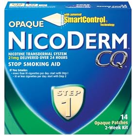 NicoDerm CQ Step 1 Opaque Patch, 21 mg, 2-Week Kit (14 patches)