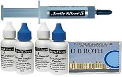 Arctic Silver 5 Thermal Compound 12grams with ArctiClean 120ml Kit (Includes 2 30ml ArctiClean 1 and 2 30ml ArctiClean 2) with Bonus DB Roth Microfiber Cleaning Cloth