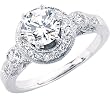 14K White Gold Diamond Engagement Ring Semimount - 0.90 Ct. - CENTER STONE NOT INCLUDED