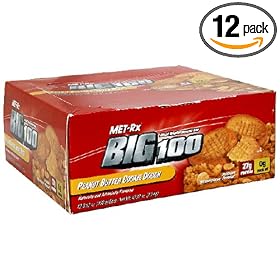 Met-Rx Big 100 Meal Replacement Bar, Peanut Butter Cookie Dough, 3.52-Ounce Bars (Pack of 12)