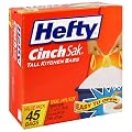 Hefty Cinch Sak Tall, 13 Gallon Kitchen Bags, Case Pack, Six - 45 Count Boxes (270 Bags)
