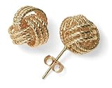 14k Yellow Gold Braided Love Knot Earrings