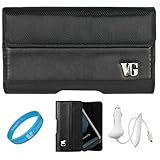 Black Portola Leather Holster Carrying Case with Fixed Belt-Clip and Magnet ....