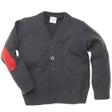 POLARN O. PYRET Bright Patch Professor Cardigan (Baby) - 9-12 months/Slate