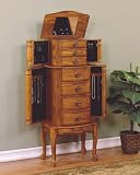 Powell Woodland Oak Jewelry Armoire 604-315 (Oak) (40H x 11W x 16D)