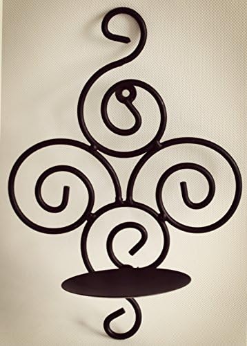 ESK Collection Pair of Swirling Iron Hanging Wall Candle holder