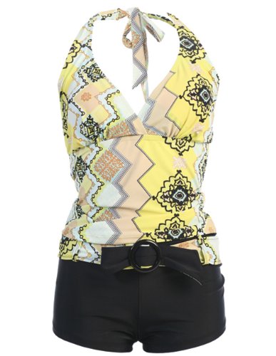 Swimwear Marina West Women's Halter Tankini & Shorts Swimsuit Set (2 Piece)