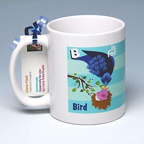 11 oz. Personalized Whimsical Ceramic Bird Kid's/Children's Coffee/Tea Drink Mug ~ Can be customized