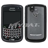 Transparent Clear/Solid Black Gummy Cover for BlackBerry 9630 Tour