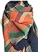 Lady's Large Blanket Tartan Scarf Shawl Stole Plaid Checked Pashmina Camel Blue Red Coffe (Navy Blue and Orange)