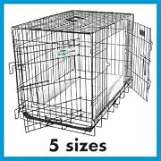 48"L x 30"W x 33"H GoGo Black Epoxy Double Door Folding Wire Crate w/Divider