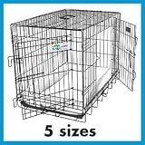 30L x 19W x 22H GoGo Black Epoxy Double Door Folding Wire Crate w Divider by GoGo Pet Products