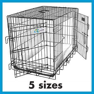 48L x 30W x 33H GoGo Black Epoxy Double Door Folding Wire Crate w/Divider