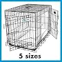 36"L x 23"W x 26"H GoGo Black Epoxy Double Door Folding Wire Crate w/Divider