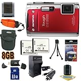 Olympus TG-610 14 MP Digital Camera (Red) (228085) 8GB SDHC Super Accessory ....
