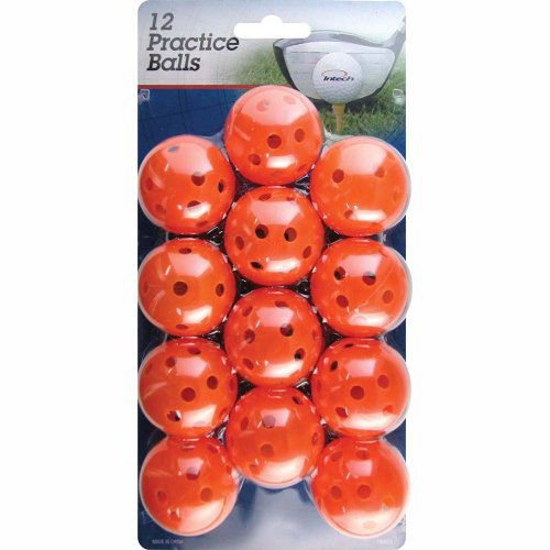 Intech Practice Balls with holes, 12 Pack (Orange)