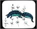 Mouse Pad with iguana, plant, blue, lizard, tail