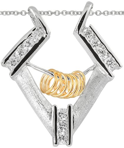 51TWNZ7XJsL Hot Sterling Silver Wish Ring Solitaire Enhancer Pendant with 18 Inch Silver Cable Chain .925   Onsale !! Solitaire Enhancers