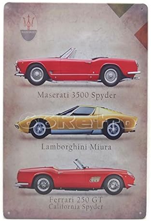Yours Dec Metal Tin Sign Maserati Cars, Vintage Tin Sign, 20cm x 30cm, Wall Decorative Sign By 66retro