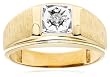 10k Two-Tone Diamond Men's Ring (.08 cttw, G-I Color, I2-I3 Clarity), Size 10.5