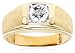 10k Two-Tone Diamond Men's Ring (.08 cttw, G-I Color, I2-I3 Clarity), Size 10.5