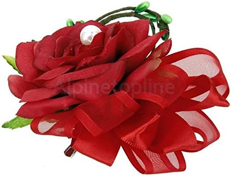 Rose Flower Boutonniere Corsage Groom Prom Quinceanera Party Wedding Bridal Color:Red