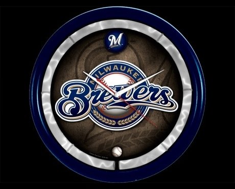 Authentic Street Signs Milwaukee Brewers Plasma Clock