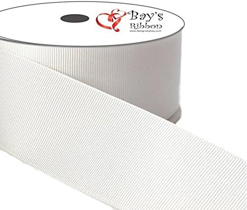 Bay's - 2 1/4" inch (2.25" inch) Wide Premium Grosgrain Ribbon - 25 yards Length - White (Color Code: 29)