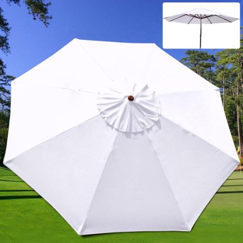 9 Ft Patio Umbrella Replacement Sunshade Canopy Outdoor Top White 9' x 9' / 108