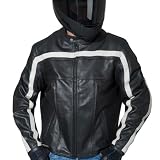 Joe Rocket Mens Old School Leather Motorcycle Jacket blk/ivory