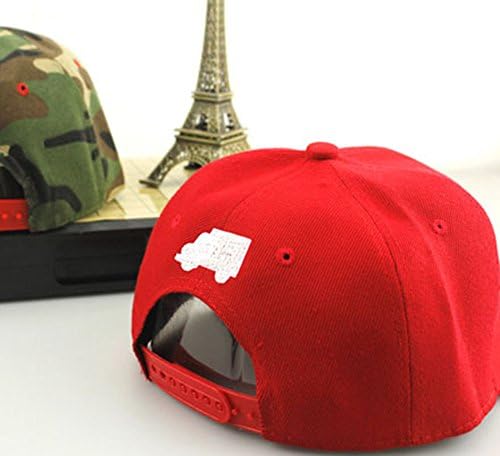 Deture Mens Casual Canvas Harajuku Flat Visor Street Dancing Hat Baseball Cap Red