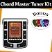 Planet Waves Chordmaster Tuner Metronome with 5 Bonus Medium Guitar Picks