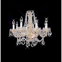 Victorian Design 8-Light 30'' Gold or Chrome Chandelier with European or Swarovski Crystals SKU# 10509