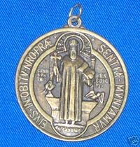 ST. BENEDICT MEDAL PENDANT 1 7/8" D. - BRONZE " Catholicgiftstore"