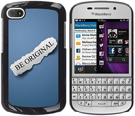 Slim Design Hard PC/Aluminum Shell Case Cover for BlackBerry Q10 Be Original Text Blue Paper Message / JUSTGO PHONE PROTECTOR