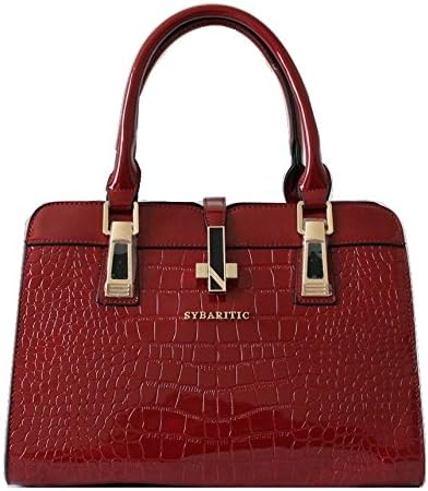 Sybaritic Plush Women's Satchel Style Faux Leather Handbag (Maroon)