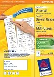 Avery Zweckform, 3659, 100 Blatt, Universal-Etiketten, weiß, 97 x 42, 3 mm
