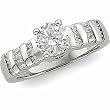 18K White Gold Diamond Engagement Ring - 0.82 Ct.