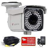 VideoSecu 1/3 SONY Exview CCD II EFFIO-E CCTV Security Camera High Resolution Weatherproof Outdoor Day Night Vision 700TVL 8-20mm Varifocal Lens 65 Infrared LEDs 3X Zoom with Power Supply and Camera Extension Cable WB8
