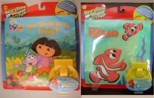 Findnig Nemo and Dora What Should we Do Today? 2 Storytime movie interactive books and 3 cassettes