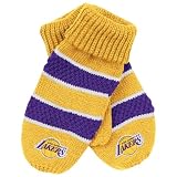 Los Angeles Lakers Women's adidas Originals Gold Striped Knit Mittens