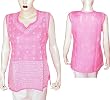 Ladies Kurta Cotton Sleeveless Top Blouse Chikan Embroidery Size M