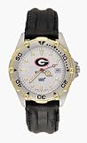 Georgia Bulldogs G All Star Watch with Black Leather Band - Men's