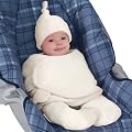 Kiddopotamus & Co Double Velboa SwaddleMe® Traveler For Use With Harness Systems Ivory - 7 to 14 pounds
