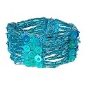 Turquoise Blue Pipe Beaded Stretch Bracelet