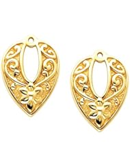 Pair of 14K Yellow Gold Earring Jackets -- LIFETIME WARRANTY