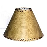 Lamp Factory A61511-FLS A Ray Of Light Medium Rustic Rawhide Stitched Large Faux Leather Lamp Shade