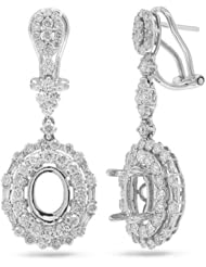 2.35ct 18k White Gold Diamond Semi-mount Earrings