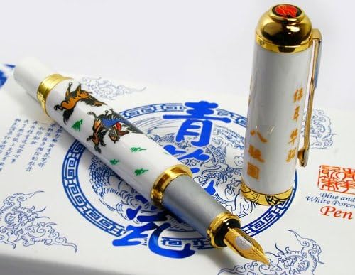 HOT STYLISH CHINESE HORSE PORCELAIN FOUNTAIN PEN BEST BIRTHDAY PARTY PRESENT NEW