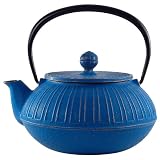 Chrysanthemum Azure Tetsubin Teapot